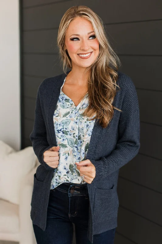 Seeking Your Love Knit Cardigan- Navy