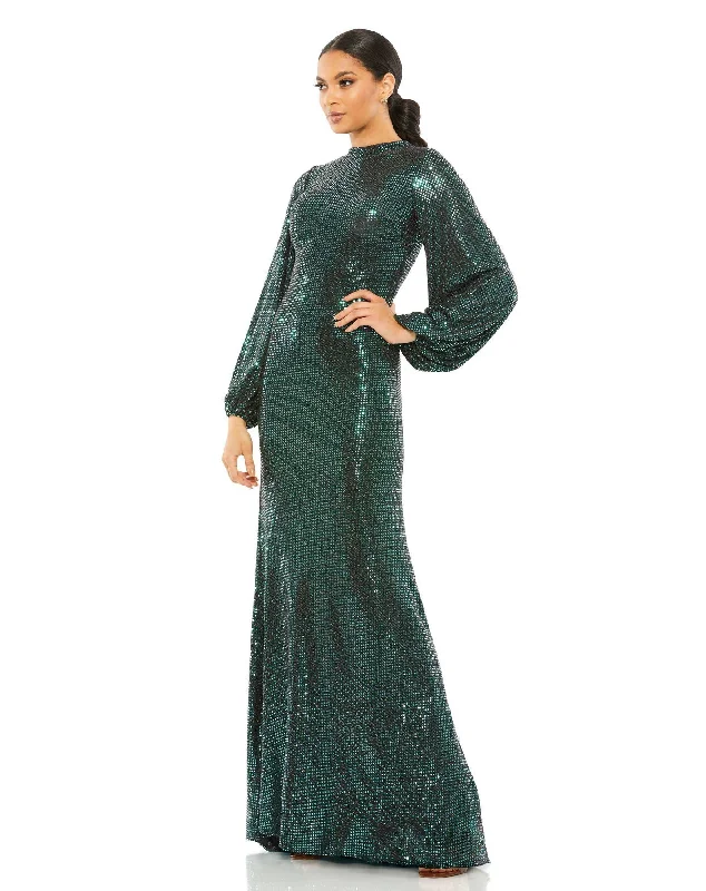 Bottle Green 14 Mac Duggal 26576I Long Sequin Formal Dress Sale