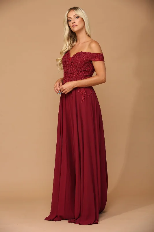 Long Off Shoulder Formal Chiffon Evening Dress Sale