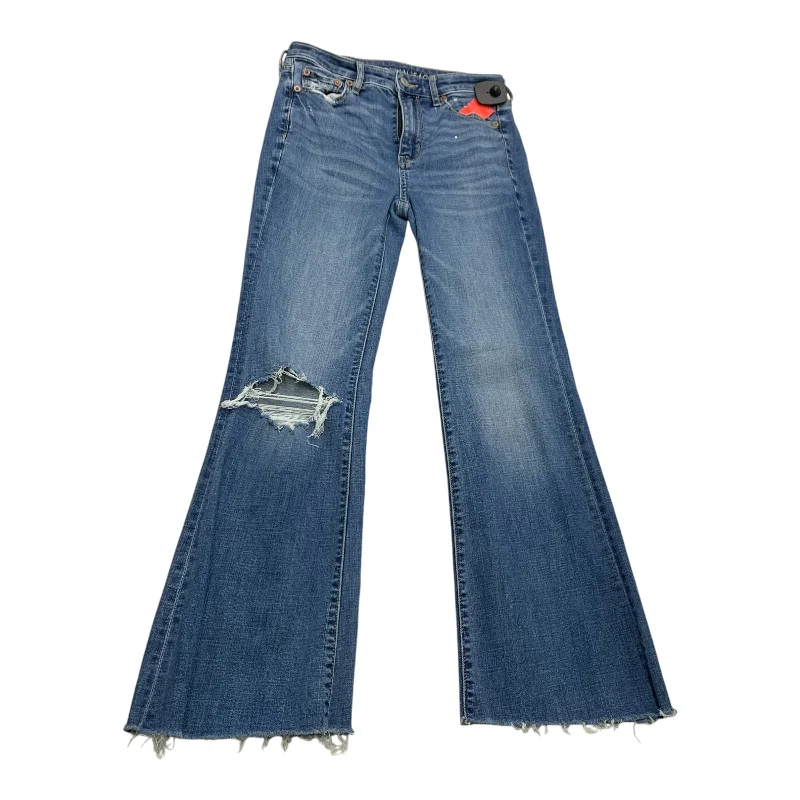 Jeans Boot Cut By American Eagle In Blue Denim, Size: 0