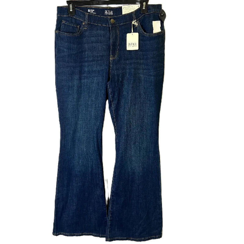 Jeans Flared By Ana In Blue Denim, Size: 16