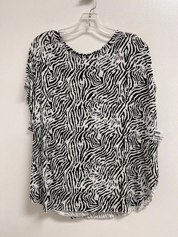 Top Short Sleeve By Anna & Ava In Zebra Print, Size: Onesize