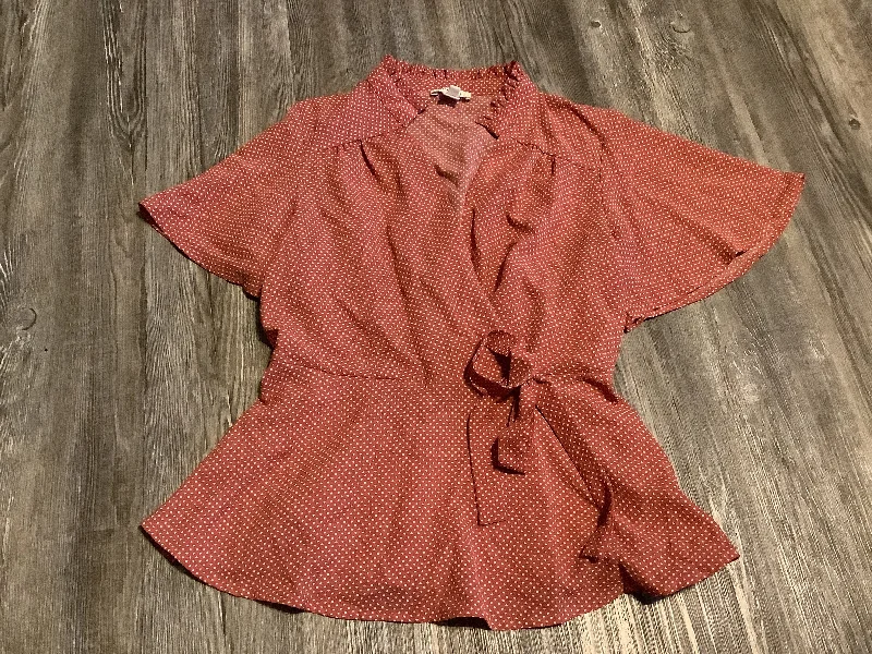 Top Short Sleeve By Monteau In Pink, Size: Xl