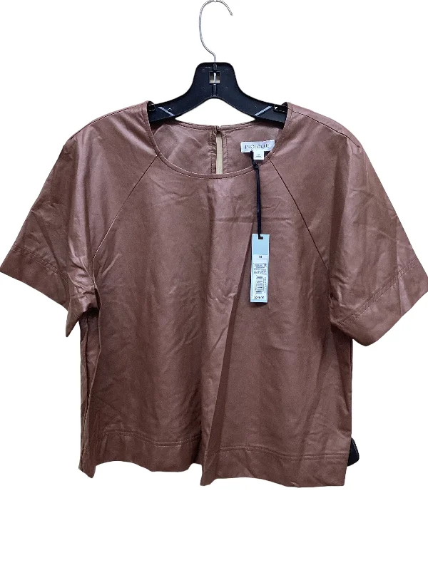 Top Short Sleeve By Prologue In Brown, Size: M