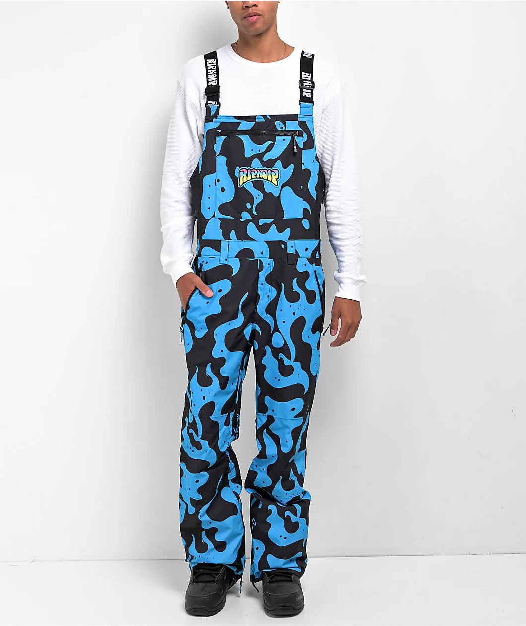 Psychedelic Snowboard Bib Pants (Blue)