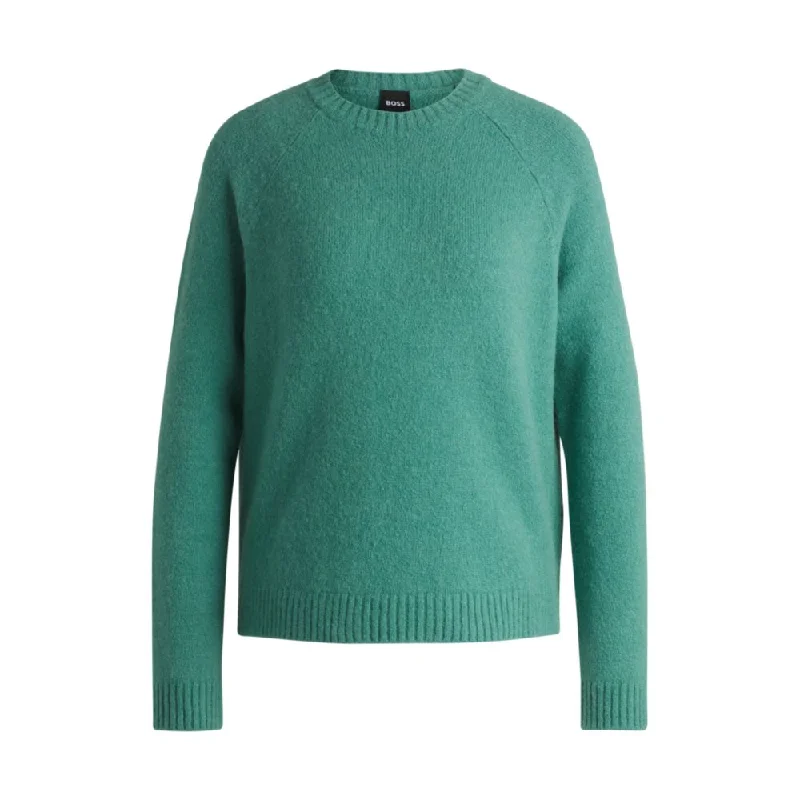 Crew-neck sweater in stretch fabric