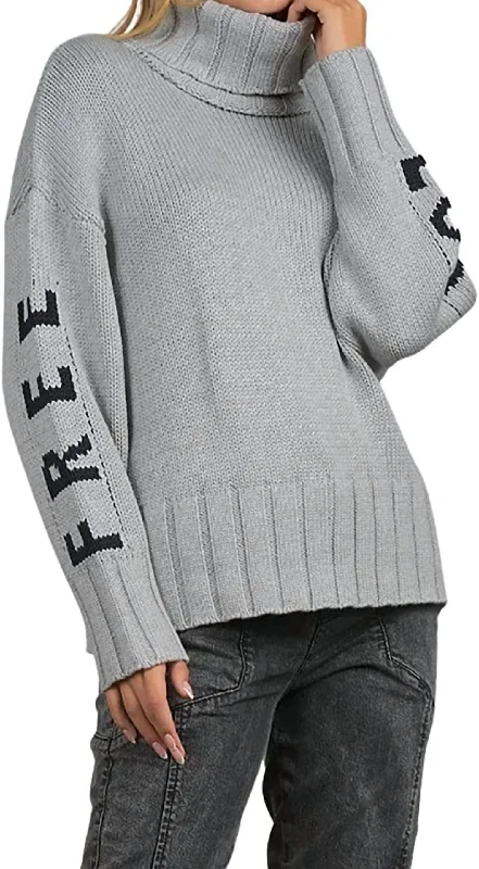 Free Love Cozy Sweater In Grey