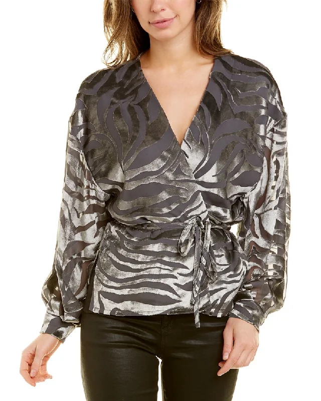 IRO Nurat Silk-Blend Wrap Top