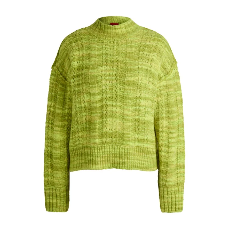 Relaxed-fit sweater in two-tone yarn