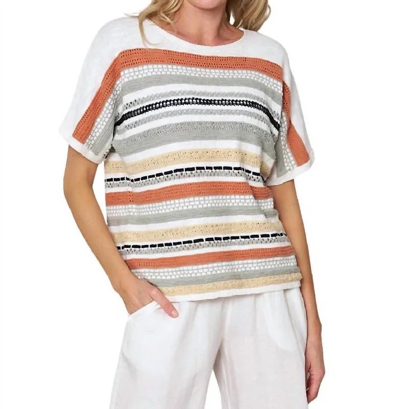 Simply Striking Sweater In Multi Stripe