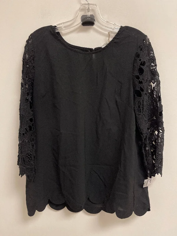 Top Long Sleeve By Entro In Black, Size: M