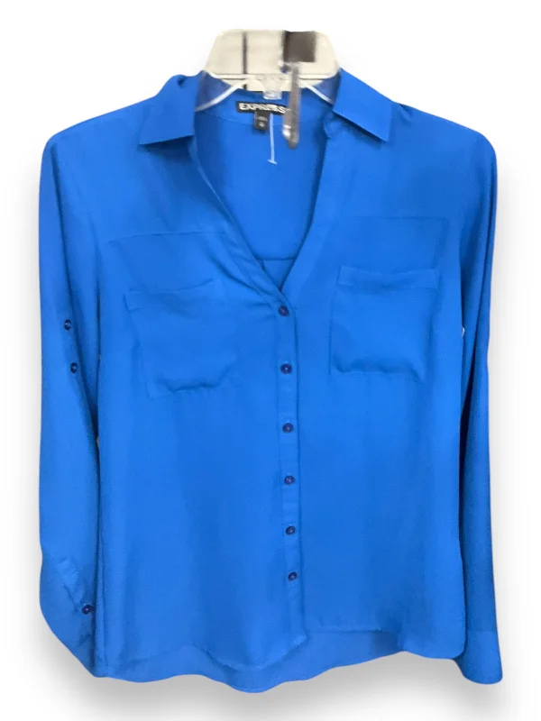 Top Long Sleeve By Express In Blue, Size: Xs