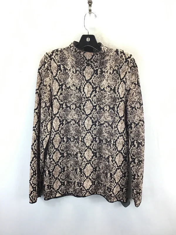 Top Long Sleeve By Inc In Black & Gold, Size: L