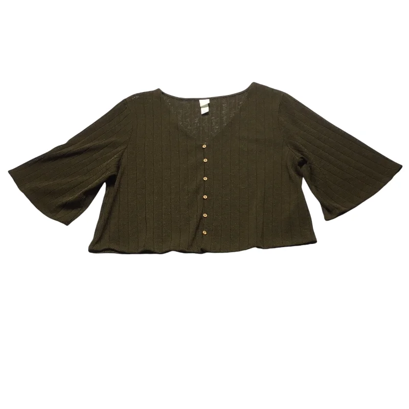 Top 3/4 Sleeve By H&m In Green, Size: Xl