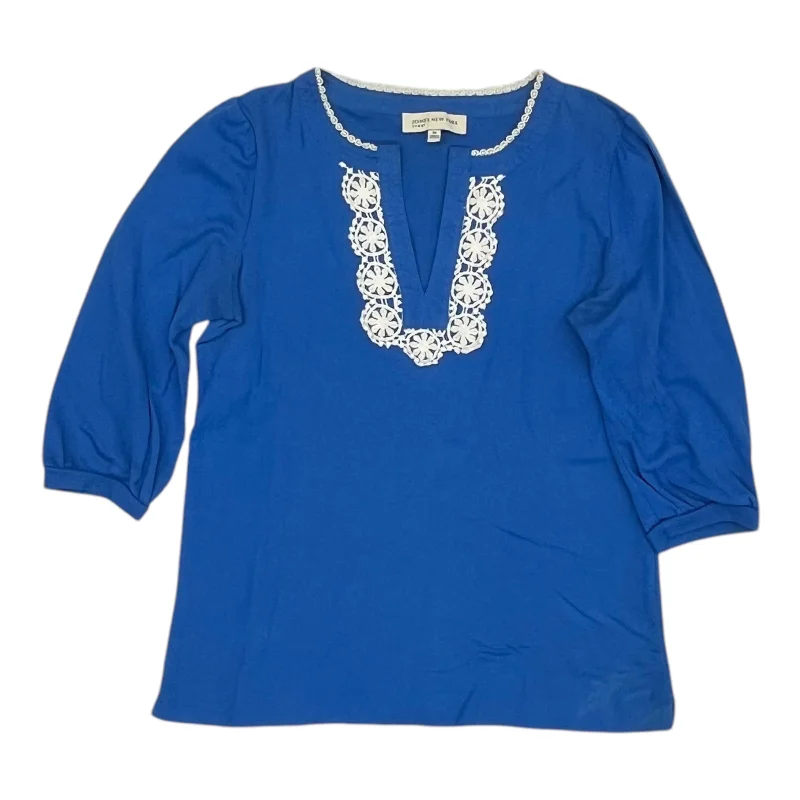 Top 3/4 Sleeve By Jones New York In Blue, Size:M