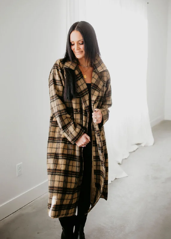 Ronny Plaid Longline Jacket