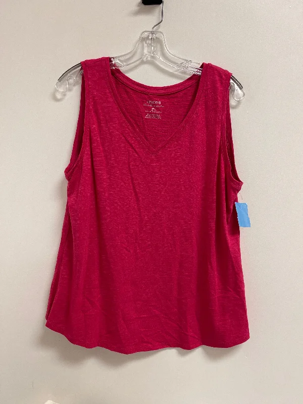 Top Sleeveless By Chicos In Pink, Size: L