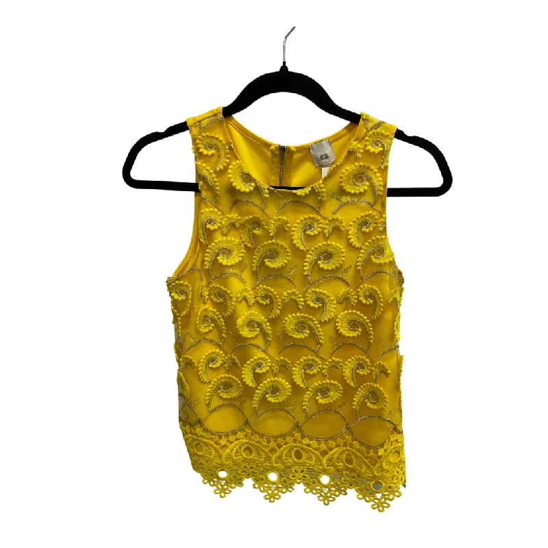 Top Sleeveless By Clothes Mentor In Yellow, Size: L