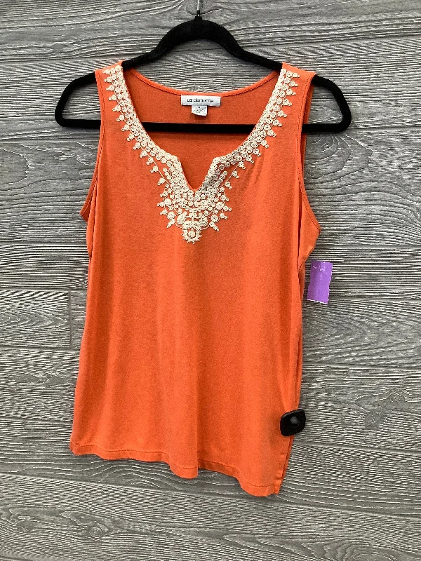 Top Sleeveless By Liz Claiborne In Orange, Size: S