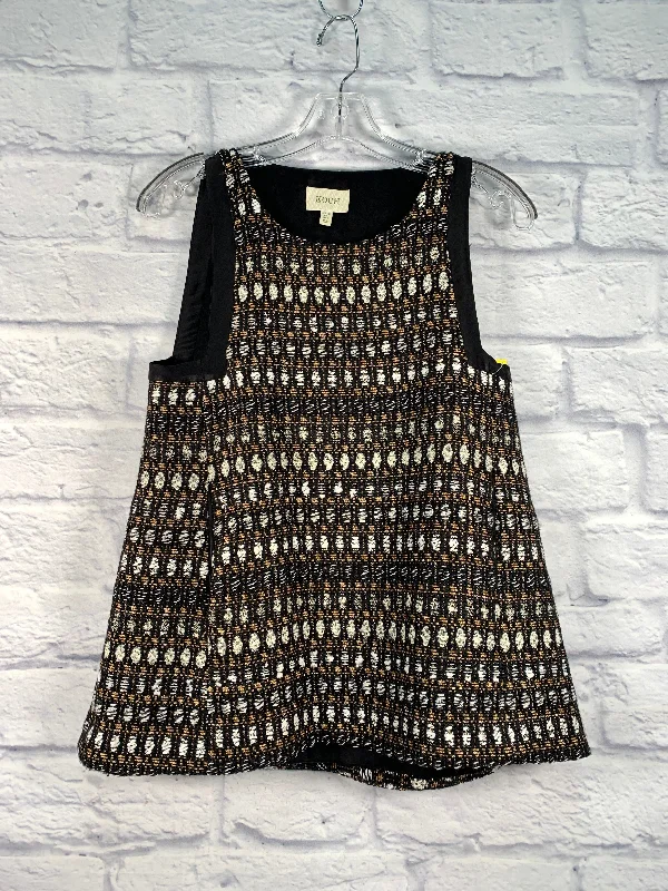 Tunic Sleeveless By Clothes Mentor In Black & Gold, Size: Xs